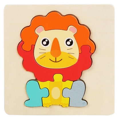 Kids Wooden 3D Animal Puzzle – Early Learning Jigsaw
