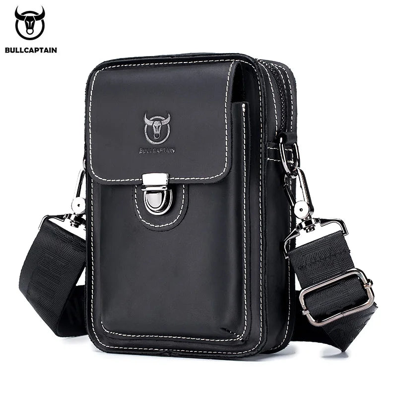 Crazy Horse Leather Waist Bag for Men