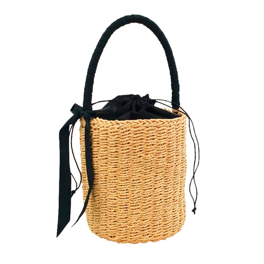 Women’s Woven Paper Rope Bucket Bag