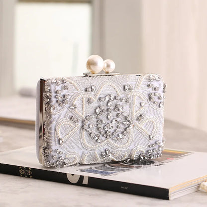 Beaded Crystal Wedding Clutch Bag
