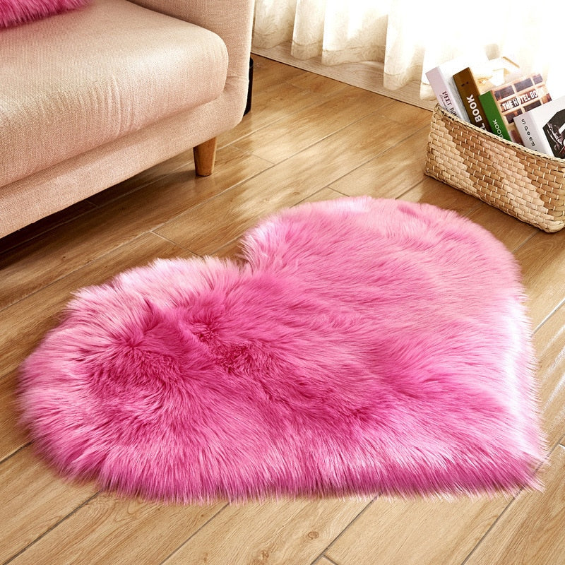 Heart Shape Fluffy Rugs  For Kids Bedroom