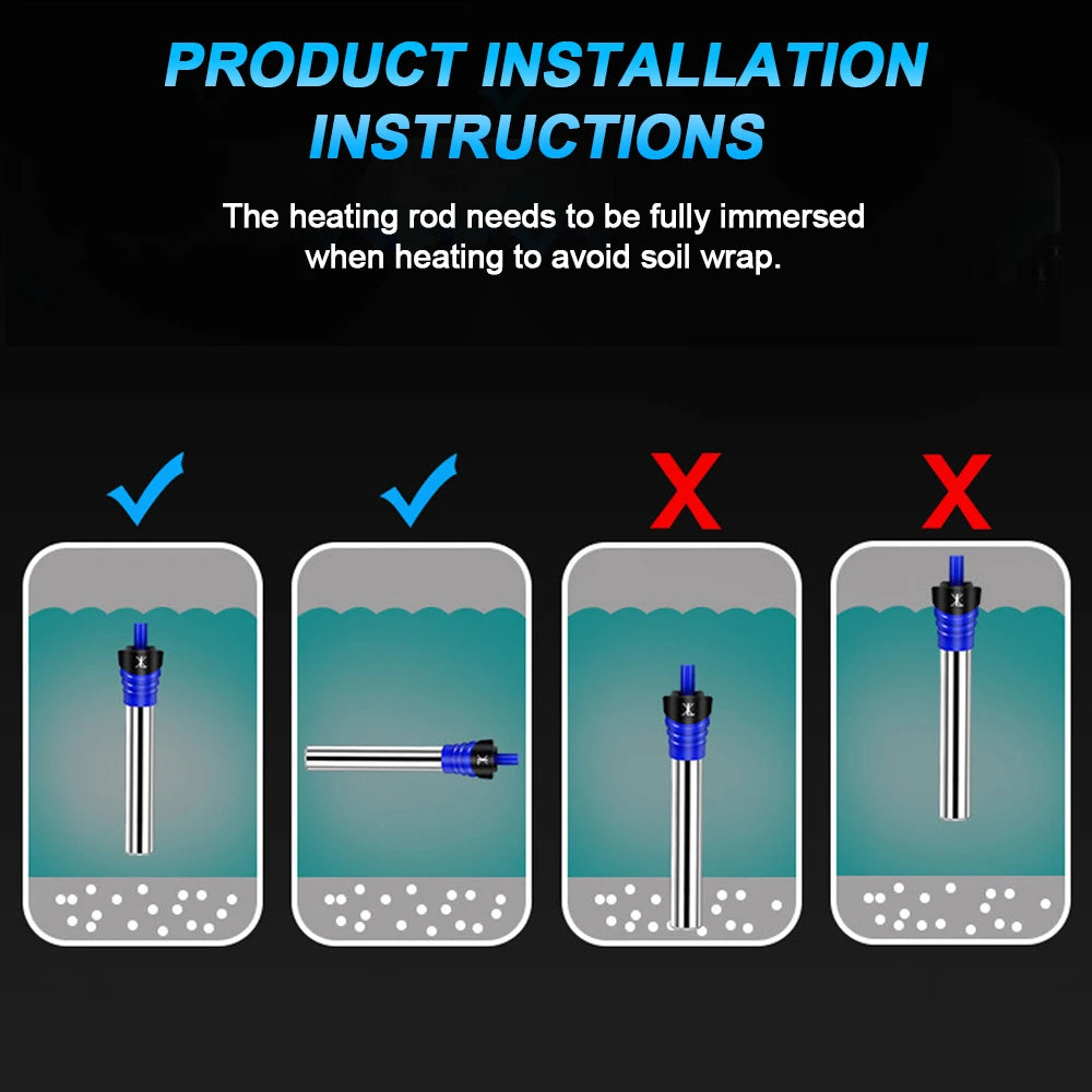 Adjustable Aquarium Heater Rod with Thermostat