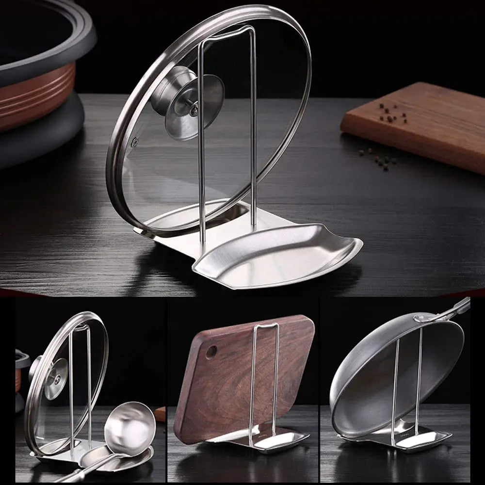 Stainless Steel Pot Lid & Utensil Holder