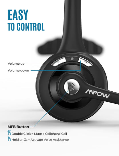 Mpow Pro Wireless Bluetooth Headset with Microphone