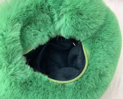 Luxury Faux Fur Half Moon Wrist Bag