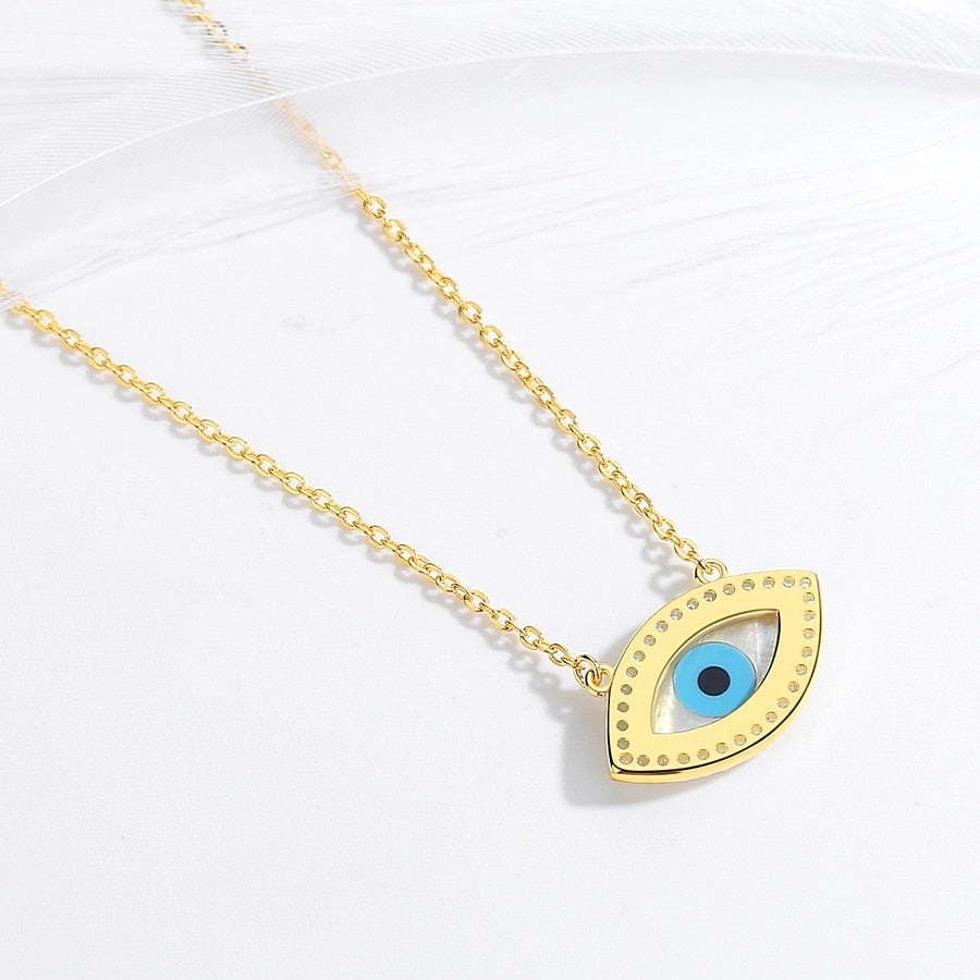 Eye Necklace Real 925 Sterling Silver