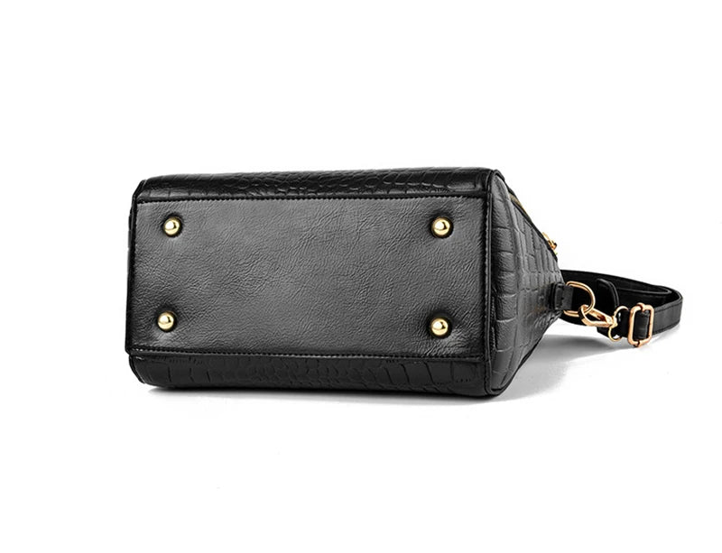 Crocodile Embossed PU Leather Tote Bag