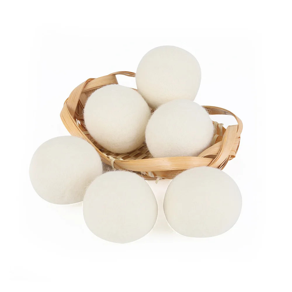 Natural Wool Dryer Balls – Reusable Laundry Fabric Softener Set