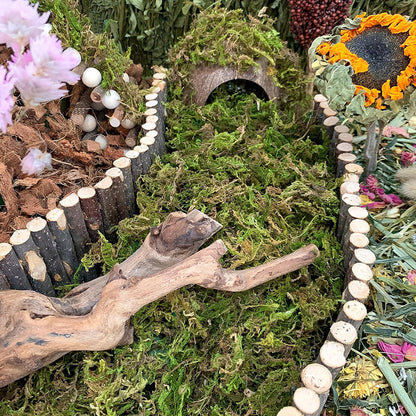 Natural Dried Flower Habitat Decor for Small Pets