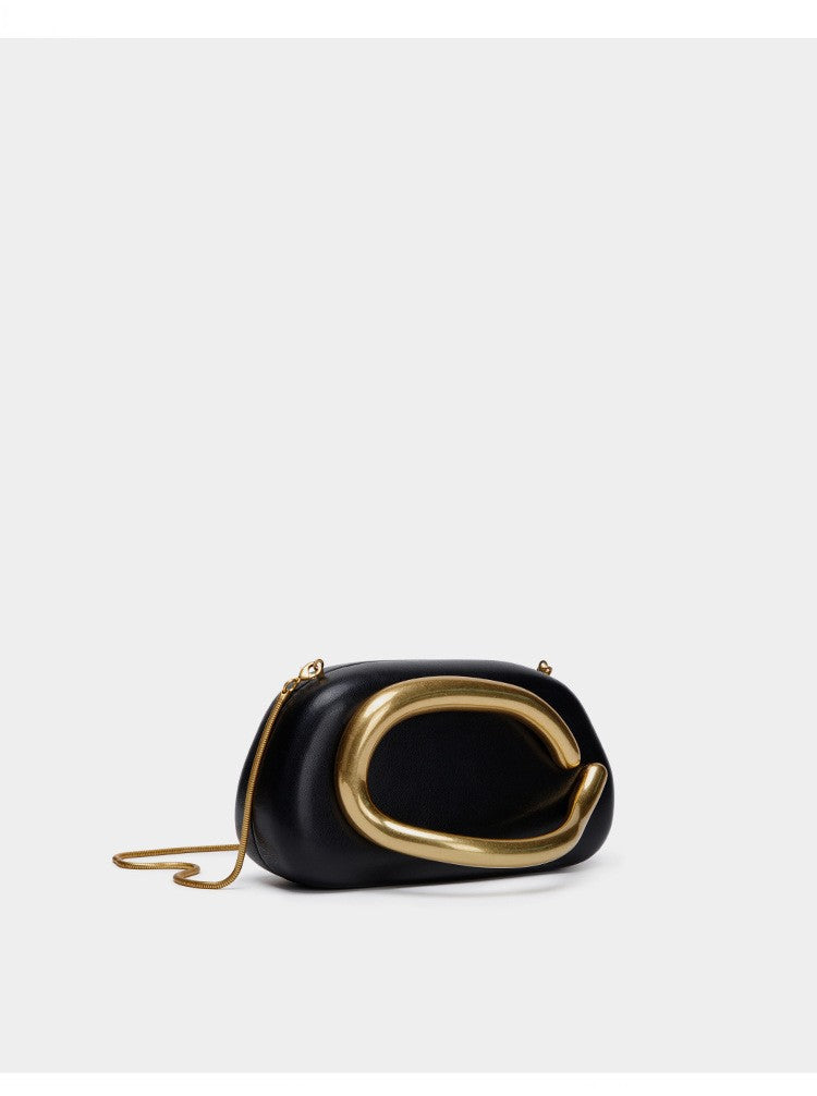 Oval Handle Box Crossbody Bag
