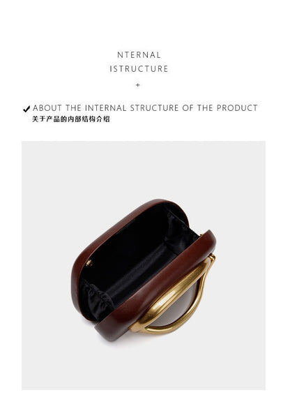 Oval Handle Box Crossbody Bag