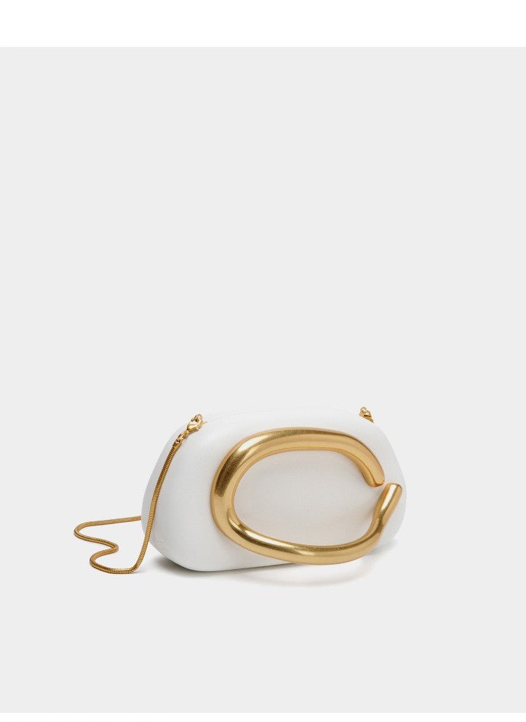 Oval Handle Box Crossbody Bag
