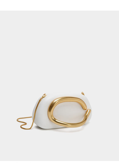 Oval Handle Box Crossbody Bag