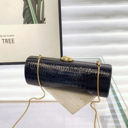 Burgundy Croc-Embossed Evening Clutch