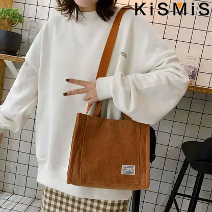 Corduroy Square Shoulder Bag