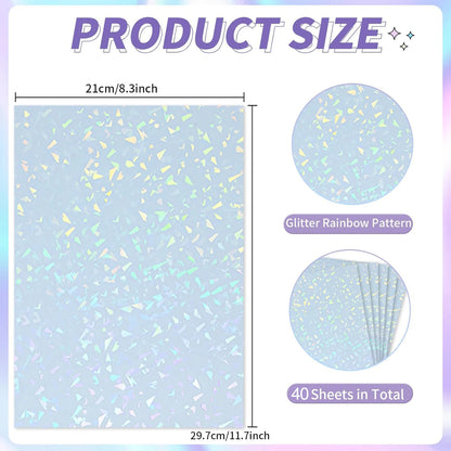 A4 Diamond Holographic Vinyl Sticker Paper