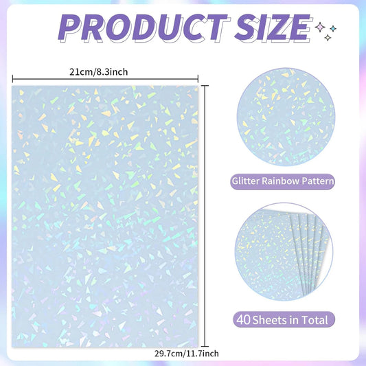 A4 Diamond Holographic Vinyl Sticker Paper