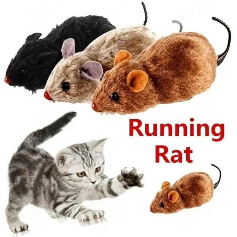 Wind-Up Plush Mouse Cat Toy