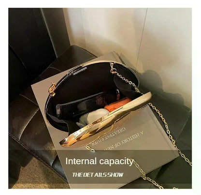 Acrylic Half-Moon Evening Clutch Bag