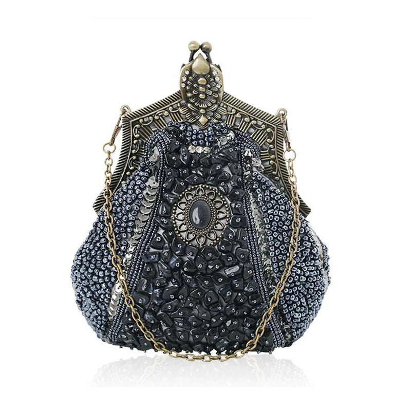Vintage Beaded Evening Clutch Bag