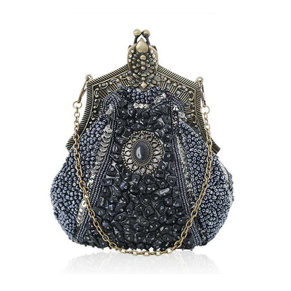 Vintage Beaded Evening Clutch Bag
