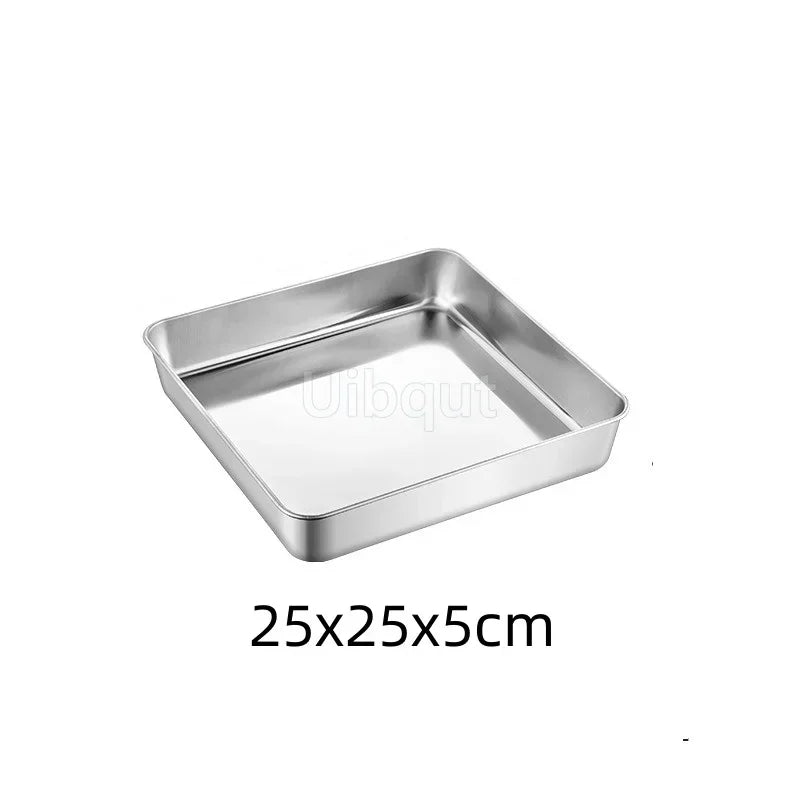 Golden Stainless Steel Food Serving Tray