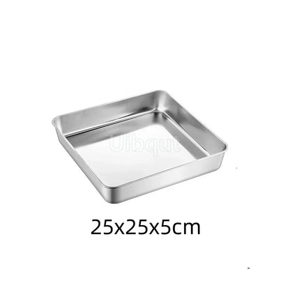 Golden Stainless Steel Food Serving Tray