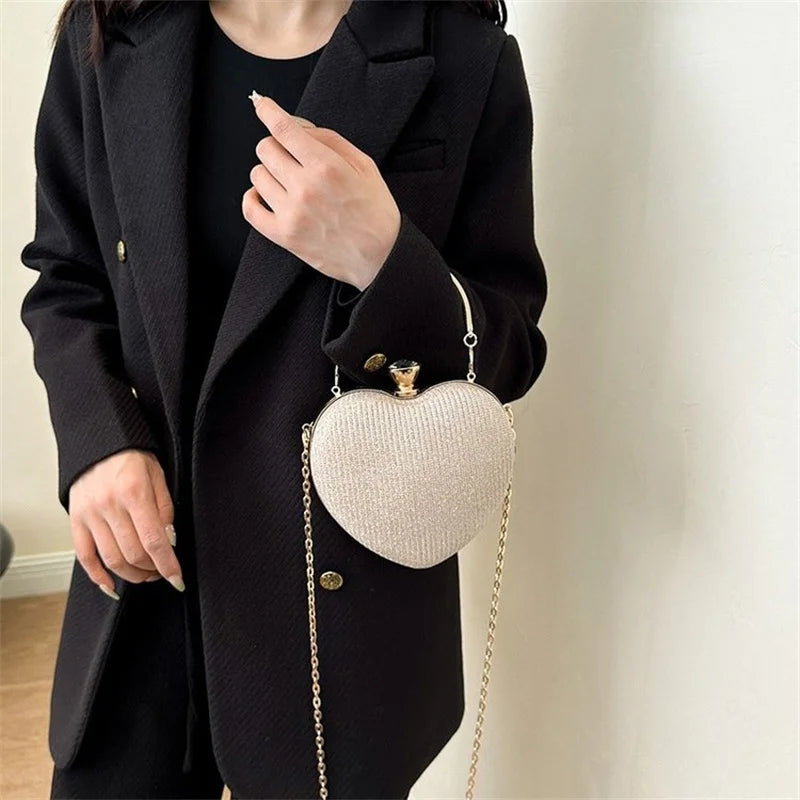 Heart Shape Evening Crossbody Bag