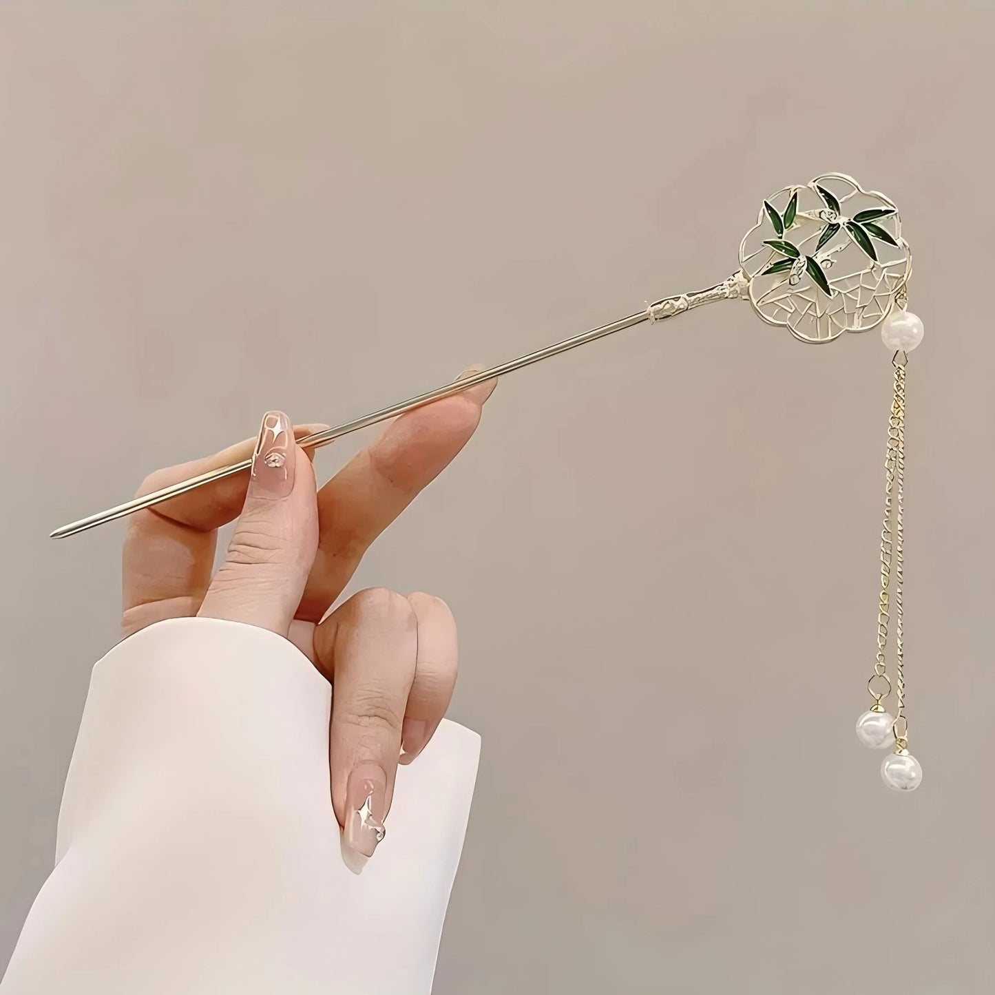 Chinese Style Floral Tassel Hair Stick