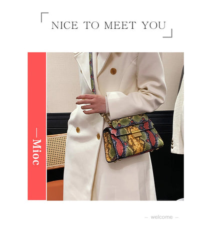 Luxury Snake Pattern Crossbody Shoulder Bag