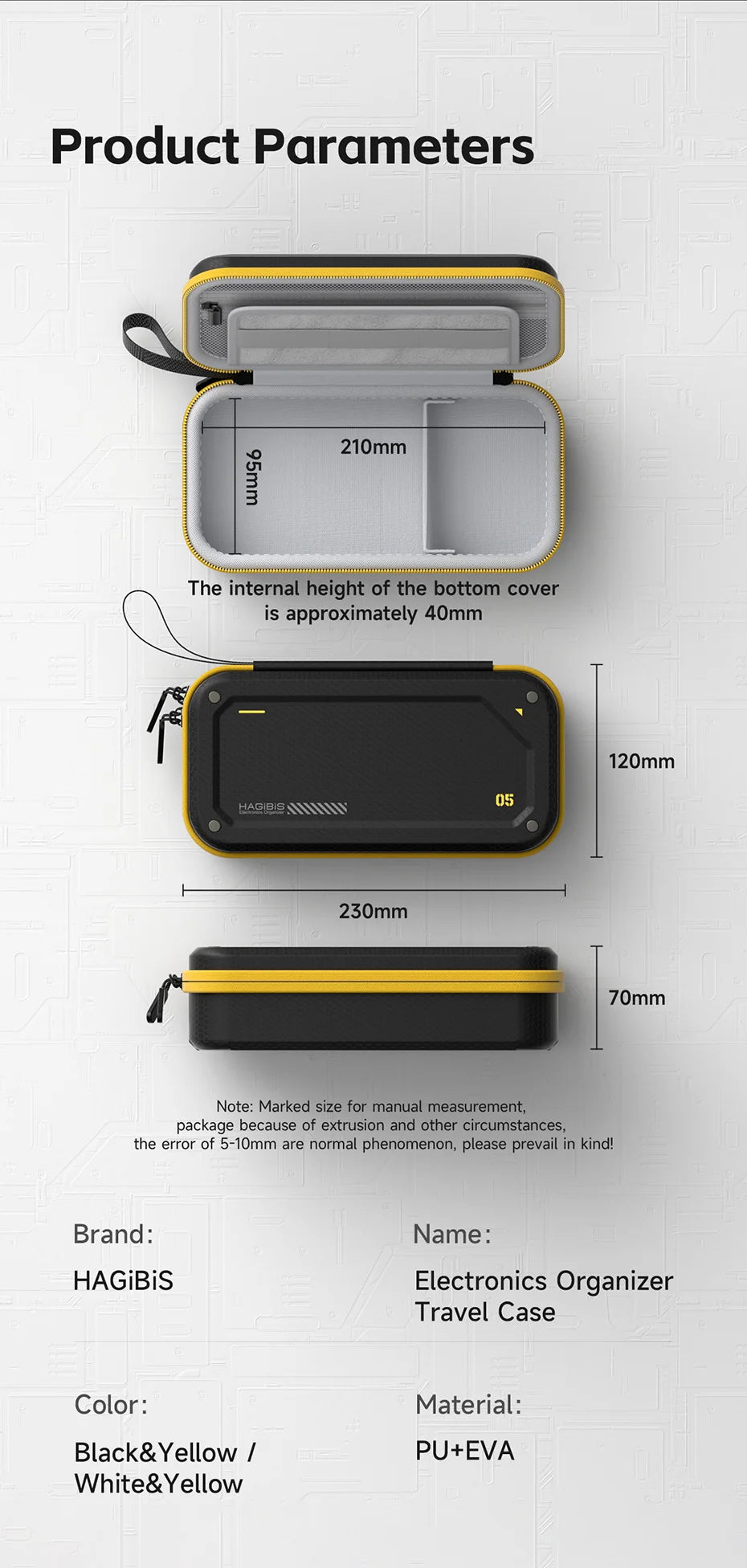 Hagibis Electronics Travel Organizer Case