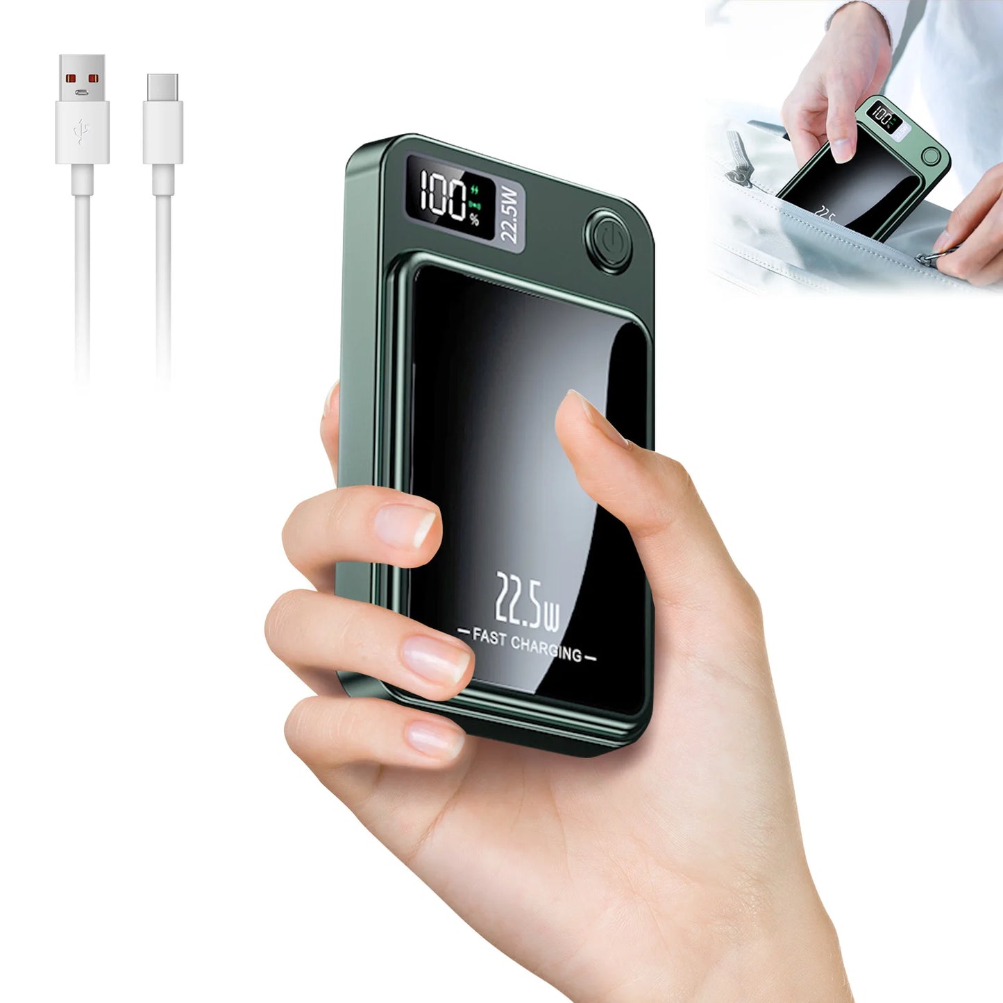 Magnetic Wireless Power Bank with 22.5W Fast Charging