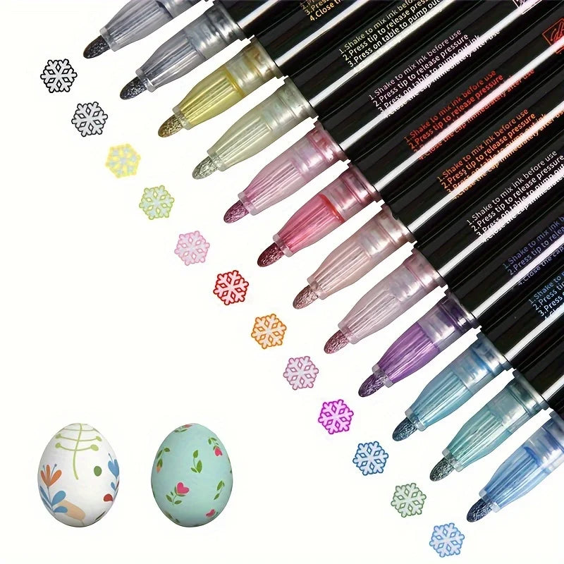 12 Colors Double Line Pen Marker