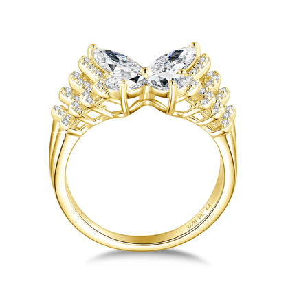 14K Gold-Filled Moissanite Butterfly Ring