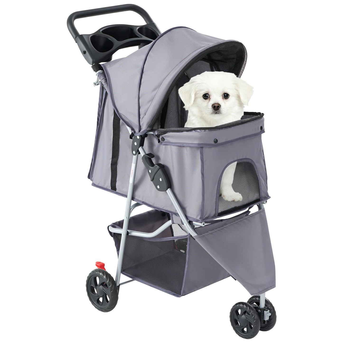 3-Wheel Foldable Pet Stroller for Dogs & Cats