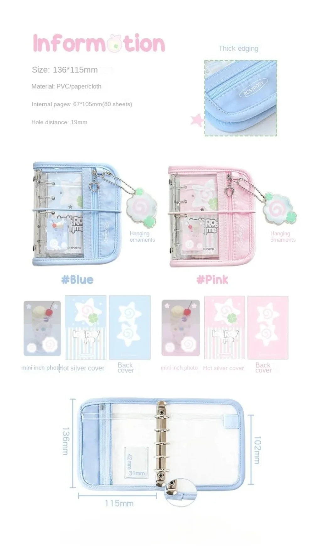 Cute Retro M5 Binder Scrapbook Set