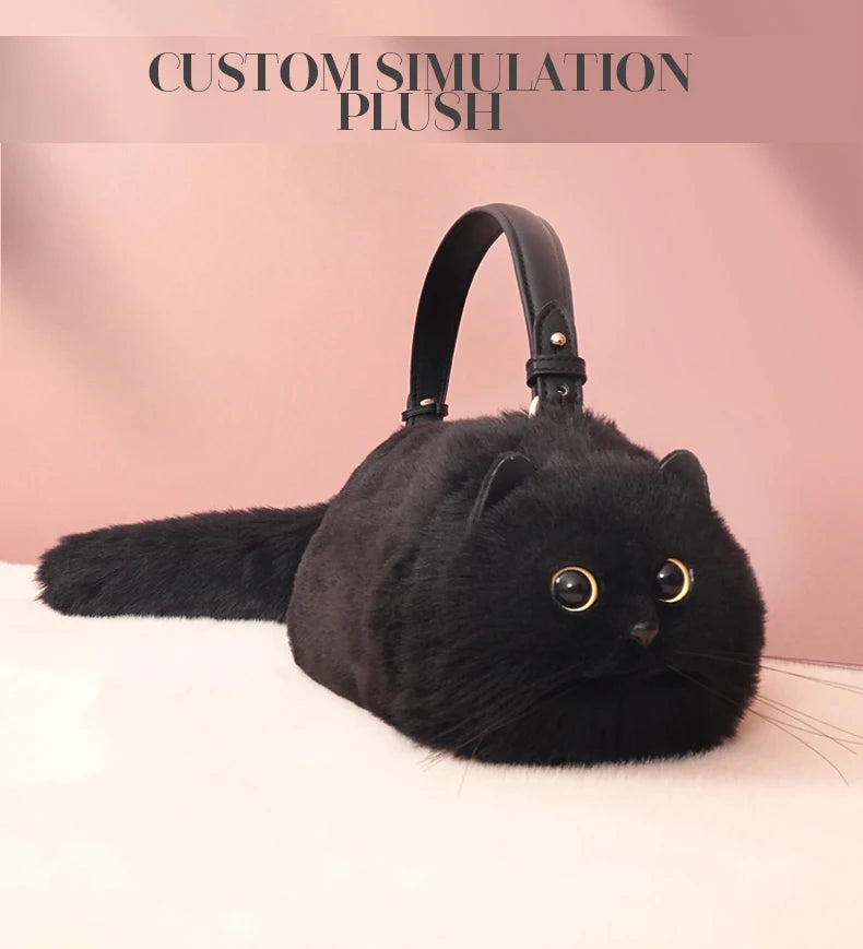 Cute Plush Cat Crossbody Shoulder Bag