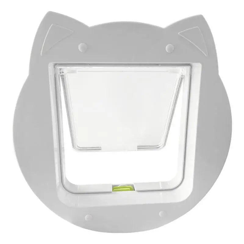 4-Way Locking Cat Door – Interior Pet Flap with Cat-Shaped Design