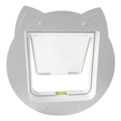 4-Way Locking Cat Door – Interior Pet Flap with Cat-Shaped Design