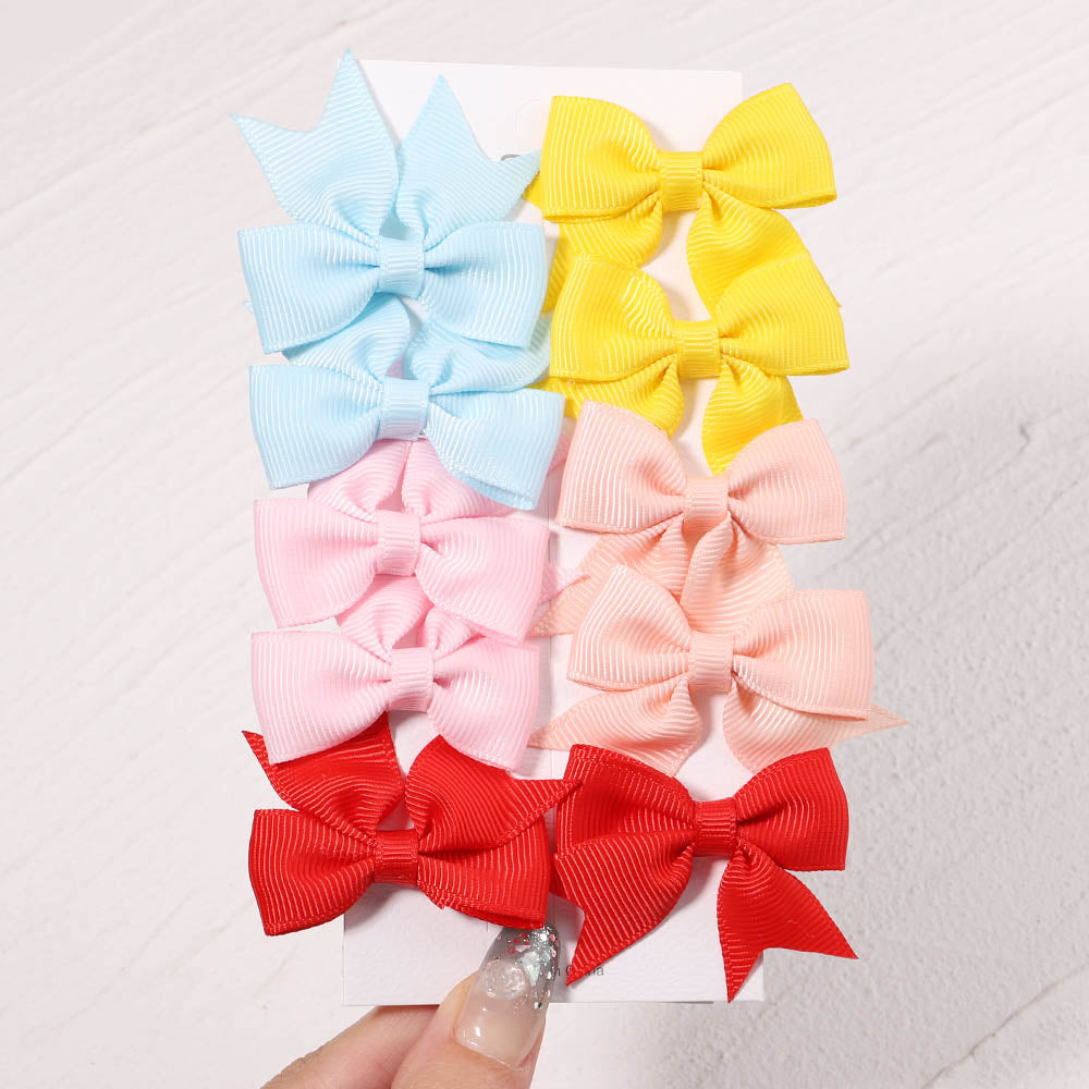 10Pcs/Set  Ribbon Bowknot Hair Clips