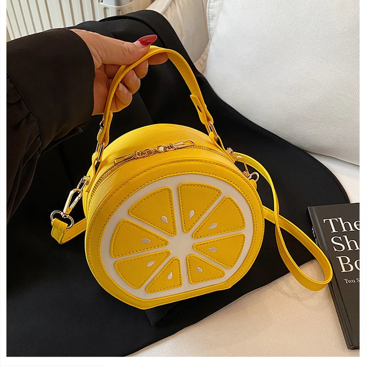 Citrus Slice Round Crossbody Bag