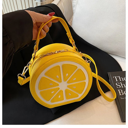 Citrus Slice Round Crossbody Bag