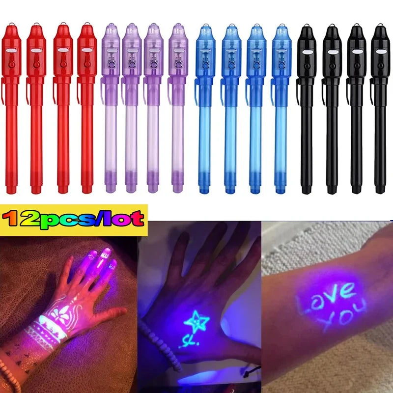 Invisible Ink Secret Message Pens with UV Light
