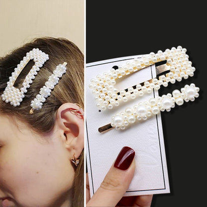 1Set Handmade Pearls Hair Clips Pin