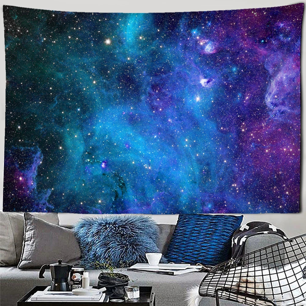 Blue Galaxy Starry Sky Wall Tapestry