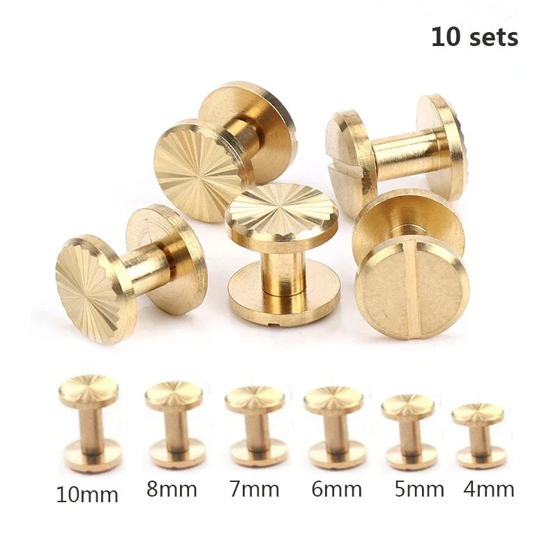 Solid Brass Chicago Screws for Leather Craft