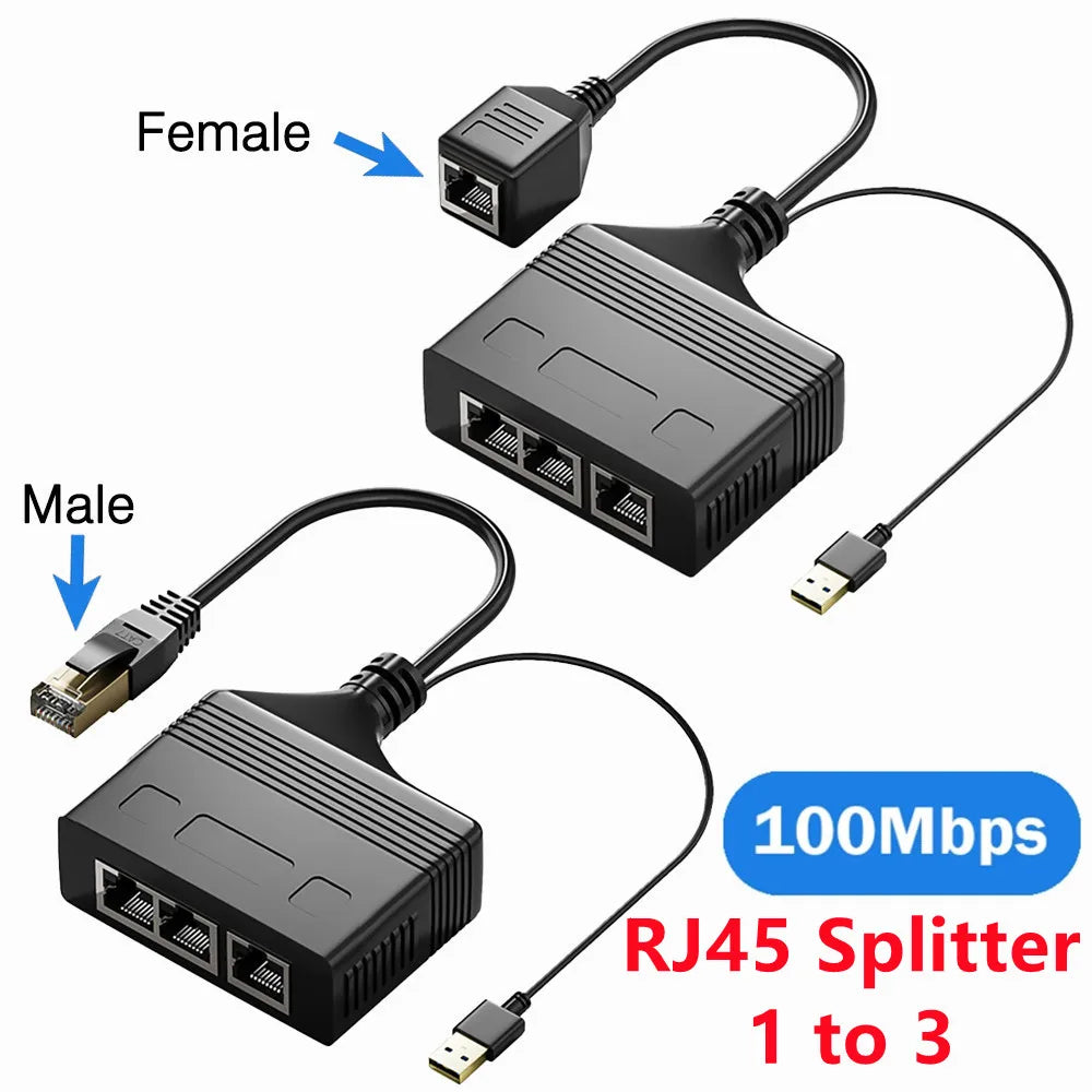1-to-4 RJ45 Ethernet Network Splitter Adapter