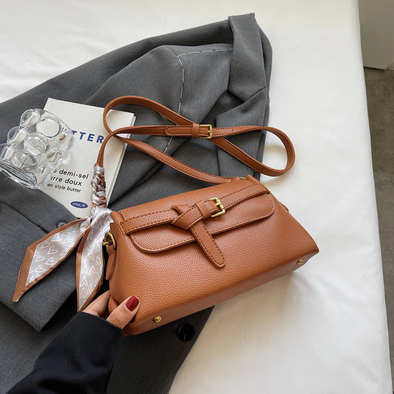 Women’s Lychee-Texture Crossbody Bag