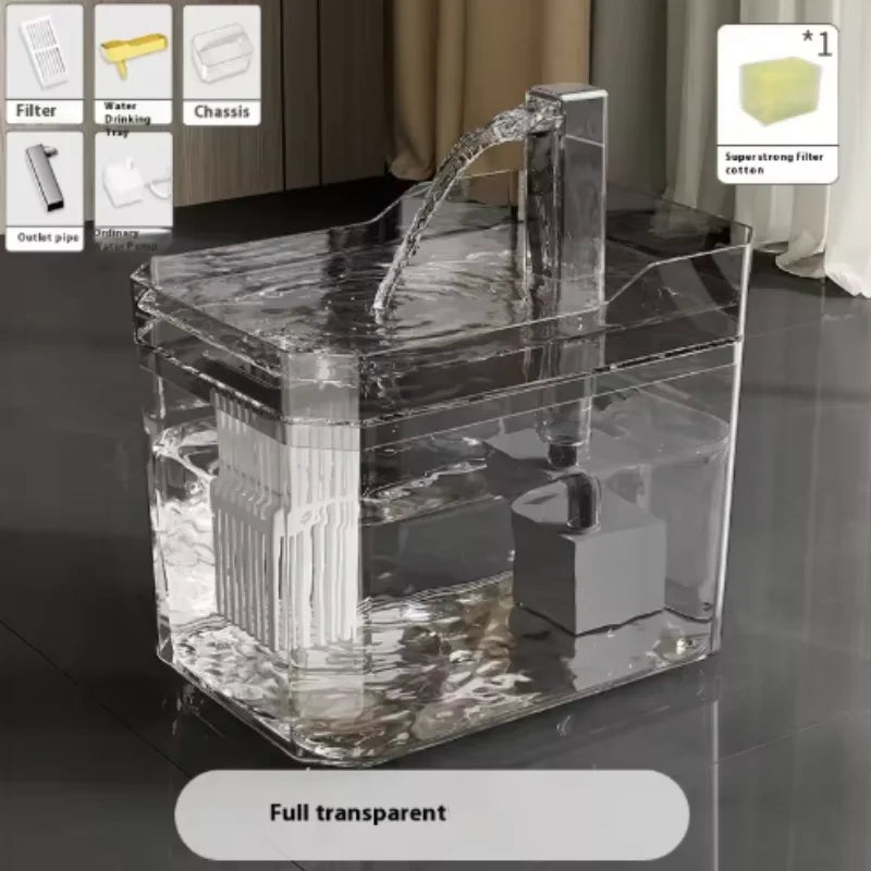Transparent Cat Water Fountain
