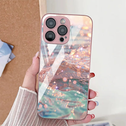 iPhone Case Wave Tempered Glass Red